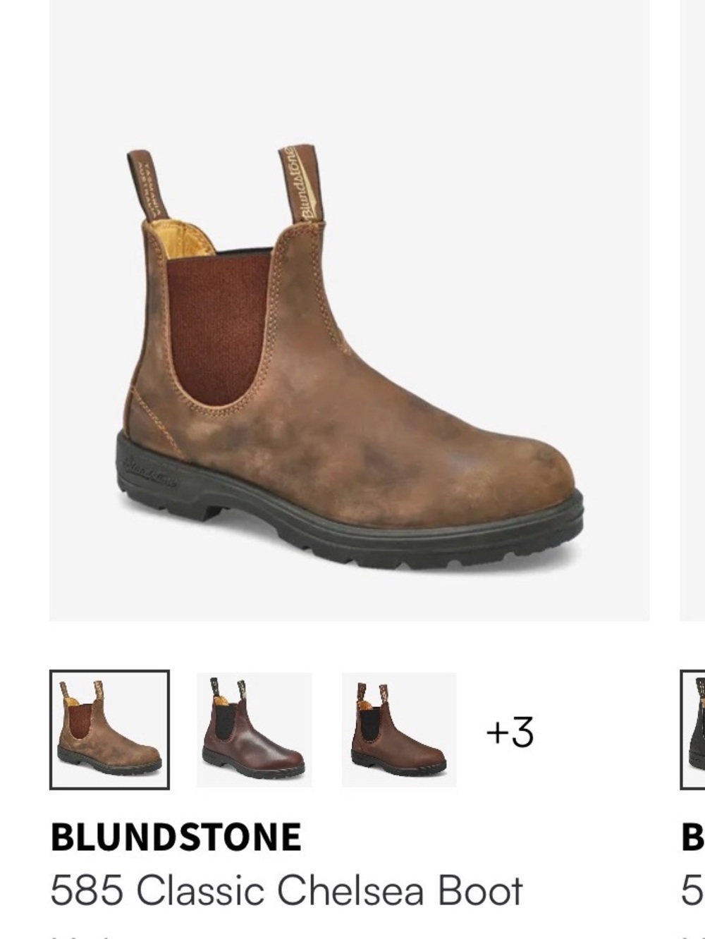 BLUNDSTONE 585 Chelsea boot 5.5 (US women 8.5 men 6.5) in rustic brown - Picture 7 of 8